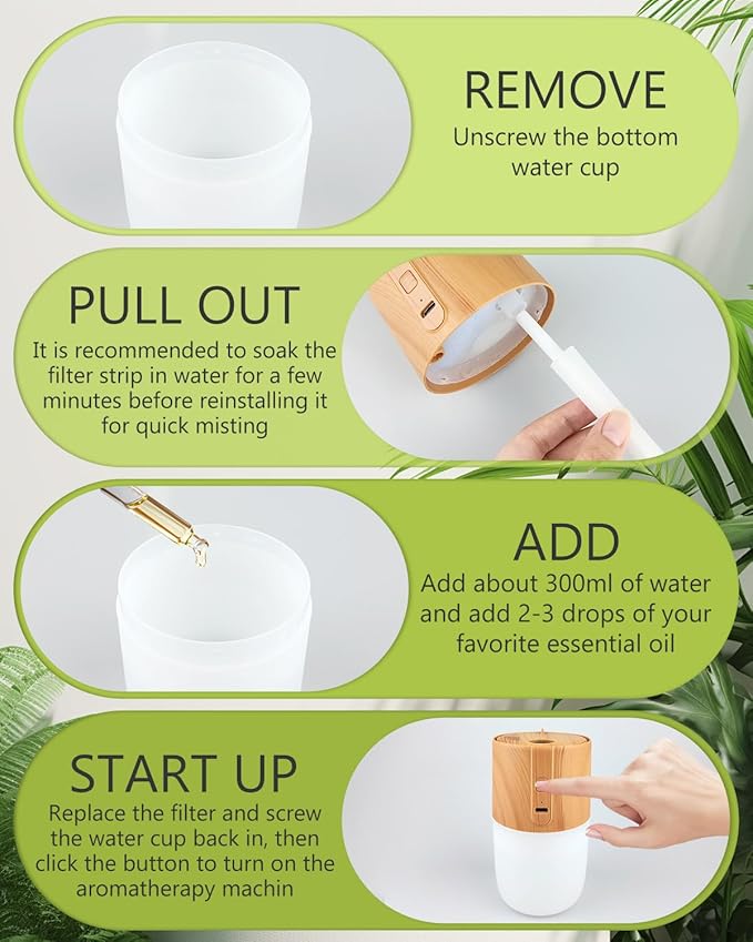 300ml Essential Oil Diffuser, Quiet 4-in-1 Premium Humidifier with Jellyfish Spray Mode, Aromatherapy & Humidifier with 7-Color LED Lights and Auto Shut-Off, Diffusers for Home, Office, Yoga