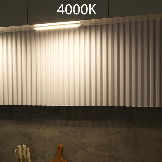 Litever Under Cabinet Lighting with USB Power for Kitchen Counter, Workbench, Coffee Station, Workspace, Closet. Adapter, Dimmer, 12 Inch LED Light. Cool White 4000K