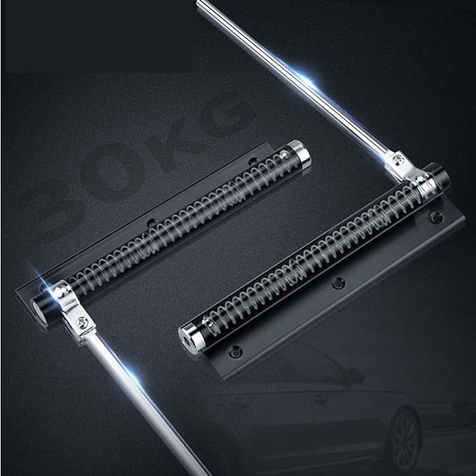 zeng Automatic Door Closer, 304 Stainless Steel, Surface Mounted, Adjustable Spring, Commercial and Residential (Black)