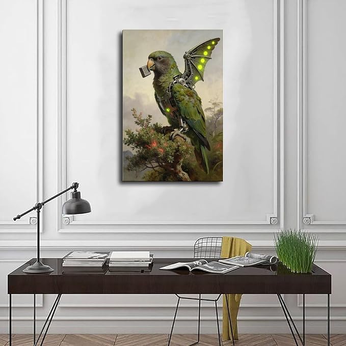Framed Mechanical Fantasy Wall Art for Modern Living Room Industrial Sci Fi Decor Statement Piece 24x36inch(60x90cm)