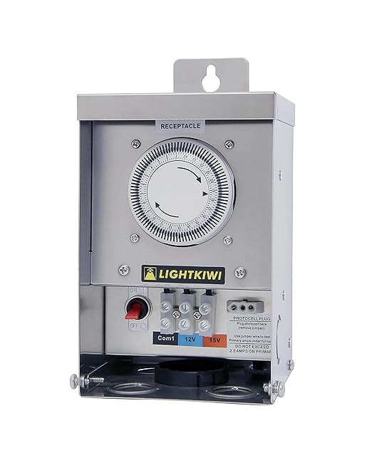 Lightkiwi U2184 75W Outdoor Low Voltage Landscape Lighting Transformer 120V AC to (12V-15V AC) Multi-Tap - Weatherproof for Pathway Lights, Spotlight and Pool/Spa Lightings - ETL Listed