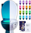 Mind-Glowing Toilet Light with Motion Sensor - Toilet Bowl Night Light with Color Changing LED, Dimmer - Funny Gag Gift for Men, Women, Dad, Mom - Kids Bathroom Accessories for Potty Training
