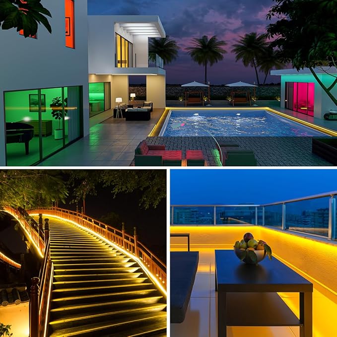BTF-LIGHTING IP68 Waterproof Outdoor WS2814 RGBW IC LED Strip RGB+Warm White(3000K) Addressable Dream Color 5050SMD Light DC12V 16.4ft 60LEDs/m 20Pixels/m Can Work Outdoor(No Adapter or Controller)
