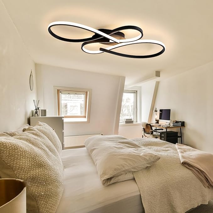 Modern LED Ceiling Light, Dimmable LED Chandelier Flush Mount Ceiling Lights,Flush Mount Ceiling Chandelierlight,fixtures for Dining Room Ceiling Living Room Bedroom (80 cm)