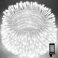 LAMPHOME 66ft Christmas Decorative Mini Lights,200 LED Transparent Wire Fairy Starry String Lights Plug in, 16 Lighting Modes, for Indoor Outdoor Xmas Tree Wedding Party Decoration (White)