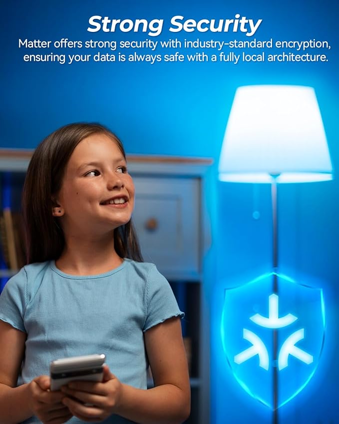 Matter E12 Candelabra Smart Bulb - No Dedicated App Needed, Compatible with Apple Home, Alexa & Google. RGBCW Color & Tunable White for Bedroom Lamps, Living Room & Home Office Lighting(2 Pack)