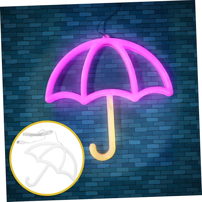 Light up Sign Photo Moon Lamp Umbrella Neon Night Lamp Neon Sign Night Light Led Neon Light Dorm Decor Aesthetic Room Decor Interior Neon Sign White Plastic Usb
