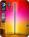 RIYO Corner Floor Lamp, Modern LED Corner Lamp with AC Adapter & APP & Remote Control, 16 Million Colors, 68+ Scene Modes, Music Sync, Ambient Lighting for Living Room, Bedroom, and Gaming Room