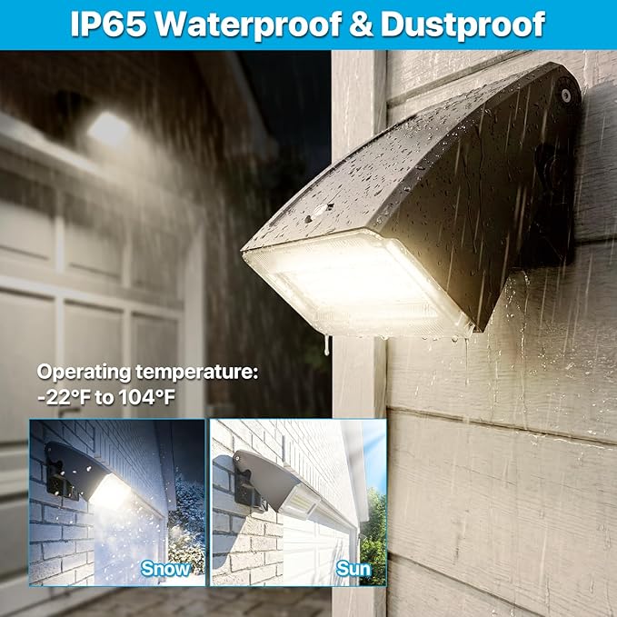 LED Wall Pack Light - 30W/40W/60W - 𝟏𝟐𝟎𝐕 3000K Porch Light Not Disturbing Neighbors - Full Cut Off Down Lights Outdoor - Dusk to Dawn Security Lights for House Garage Entryway Patio Driveway