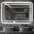 LED Bathroom Mirror, 48"x32" with Frontlit and Backlit Anti-Fog Mirror with Lights LED Vanity Mirror for Bathroom 3 Colors Temperature & Dimmable Bathroom Mirror with HD Tempered Glass