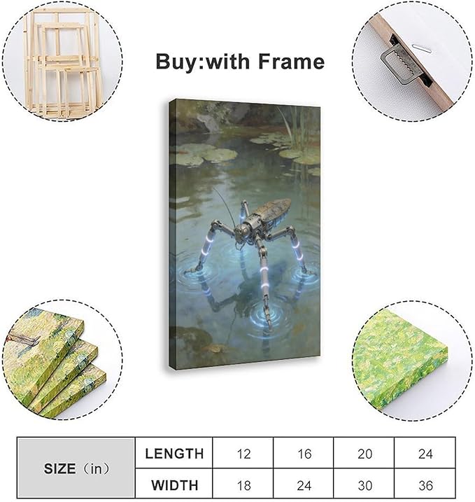 Framed Modern Sci Fi Wall Art for Living Room And Studio Futuristic Minimalist Decor 12x18inch(30x45cm)