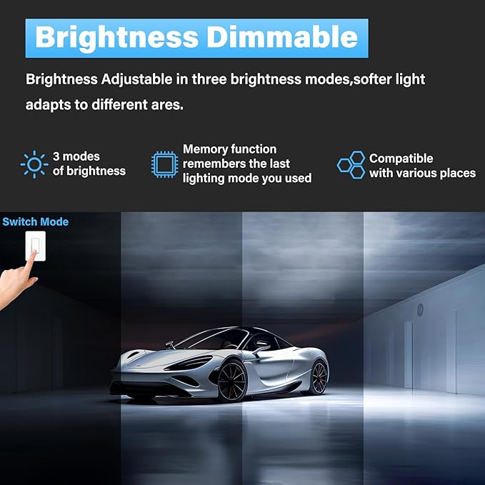 ALLYES LED Hexagon Garage Lights, 24 Packs Dimmable Hex Shop Garage Ceiling Lights, Upgraded Wider Size Light Tubes, 25650LM 6500K 200W Suitable for Workshop Basement Gym Warehouse