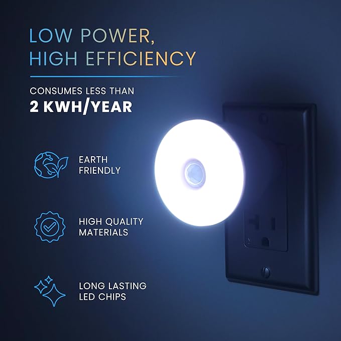 LED Motion-Activated Sensor Dusk to Dawn Night Light Adjustable Color AC Outlet Plug-in Wall Stair Motion Sensor Lamp Plug Into Wall 30s-60s Indoor Bedroom Hallway Stairway Garage Basement Corridor