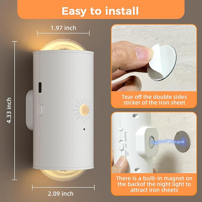 Motion Sensor Wall Light, RGB LED Wall Light with Remote Control, 16 Colors Brightness Adjustable, Wall Sconces Battery Operated Indoor, Wall Sconce for Hallway, Bedroom, Stairs, Living Room