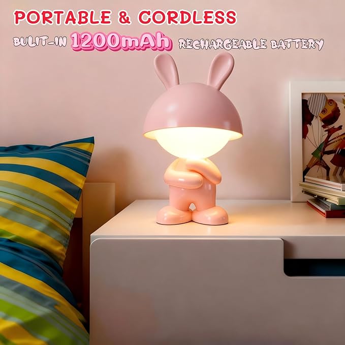 Night Lights for Kids,Rechargeable TableLight,Touch Bedside Lamps,Cordless Dimmable Warm White Light,Baby Nursery,Breastfeeding,Sleep Aid,Cute Bunny Easter Gifts for Newborn Toddler Boy Girl
