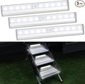 3 Pack Motion Sensor RV Step Lights, 10 LED Battery Operated Motorhome Motion Activated Light Strip, Magnetic Night Light Bar for Motorhome Travel, Trailers, Camper (White Light)
