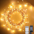 Minetom Fairy Lights Plug in, 23Ft 400LED Firecracker Firefly Lights with Remote, Waterproof Copper Wire Cluster String Lights for Ceiling Bedroom Window Christmas Tree Decoration, Warm White