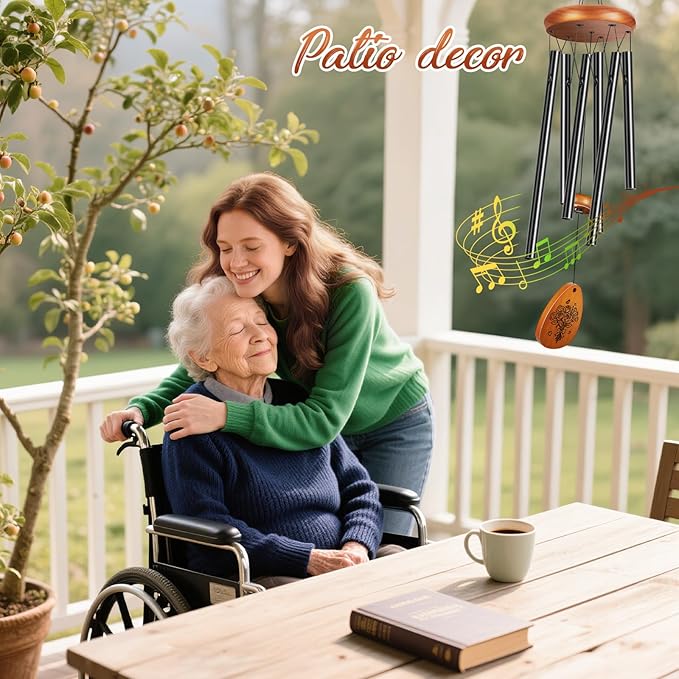 Memorial Sympathy Wind Chimes for Loss of Loved One, Winzwon Wind Chimes for Outside, Bereavement Sympathy Memorial Gifts for Loss of Mom Dad Husband Condolence Remembrance, Garden Patio Balcony Decor