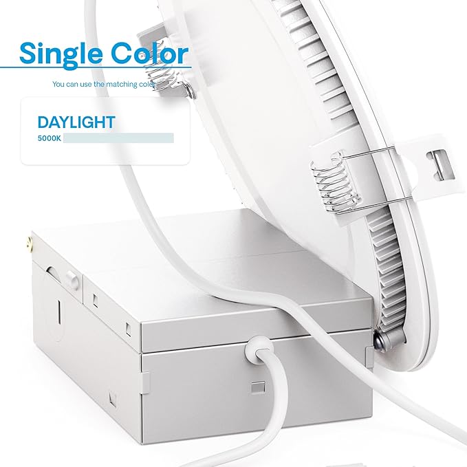 INFIBRITE 6 Inch 5000K Daylight 12W 1050LM Thin LED Ceiling Light Kit, Dimmable, Wet Rated