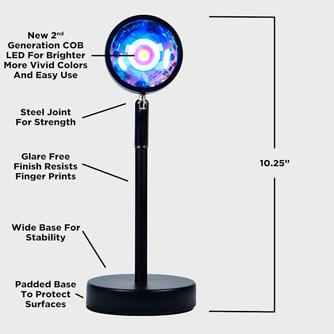 Sunset Lamp with Phone APP Remote-16 Colors LED Projection Light-Ambient Lighting Mood Setting-Golden Hour Light Photography Tiktok-USB Night Lights-Cool Room Decor for Bedroom Game Room-Kids Adults