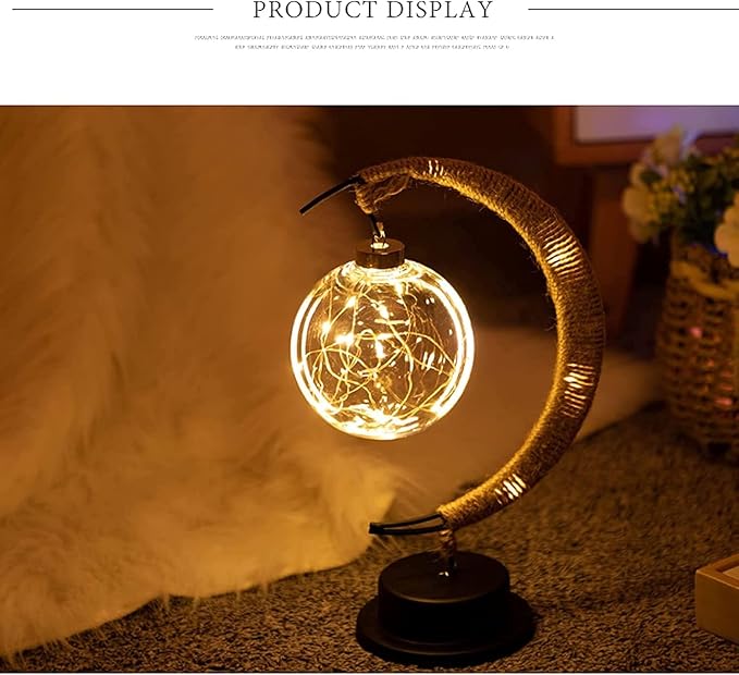 Moon Lamp, LED Night Light for Bedroom, Crescent Moon Shape with USB Powered, Tabletop Ambient Light for Home Decor, Nursery, Kids Room | Romantic Gift, Birthday, Christmas Decoration