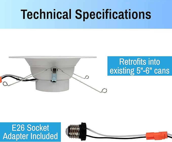 CLEANLIFE 4-Pack Smart LED Recessed Lighting Retrofit Downlight RGB + Tunable White Color Changing Bluetooth + WiFi Dimmable LED Can Lights Fits 5 and 6 inch - 12W, 65W Equivalent, App Enabled