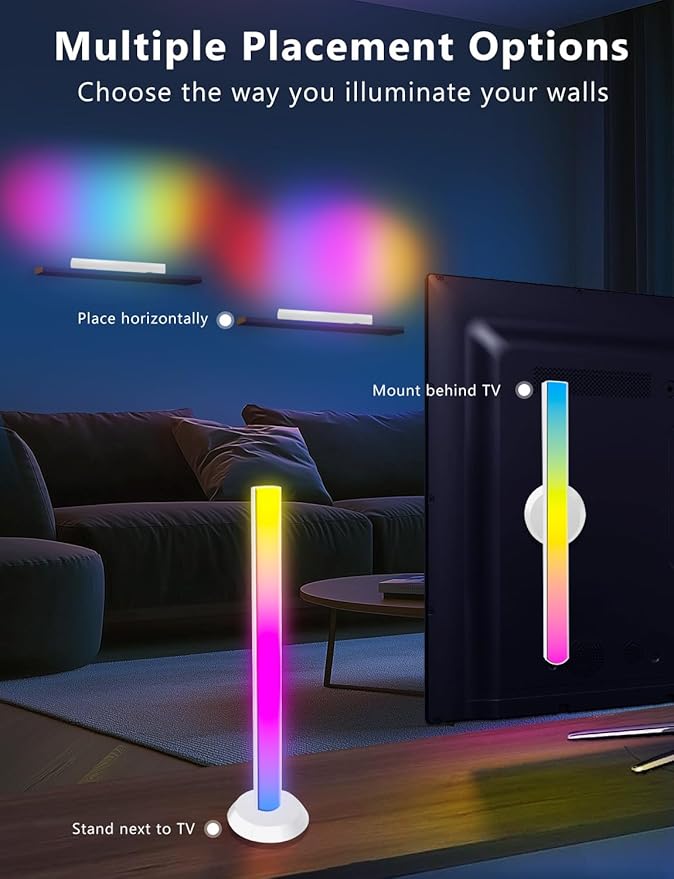 DAYBETTER LED Light Bars, BGRICWW LED Gaming Lights with Scene and Music Modes, Smart Light Bar with Multiple Placement Options, Smart Controller, Mood Lighting, PC Gaming Light Bar for Room Decor