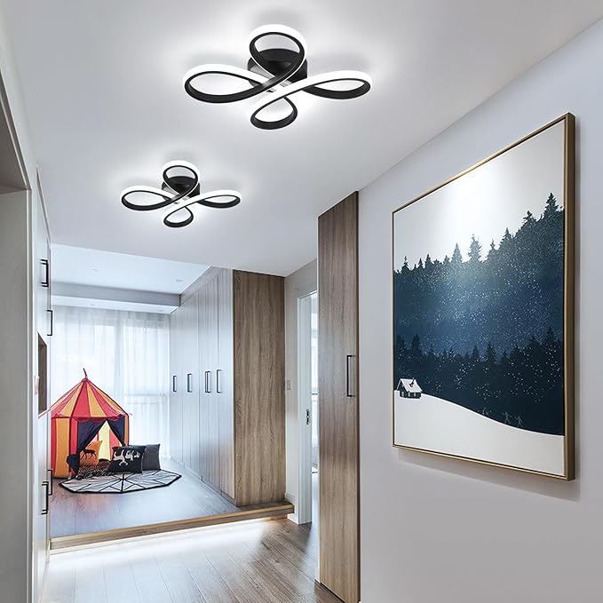 ADISUN Modern LED Ceiling Light, 6000K Semi Flush Mount Ceiling Light Fixture for Living Room, Bedroom, Corridor, Aisle, Hallway - Indoor Lamp, 2 Pack