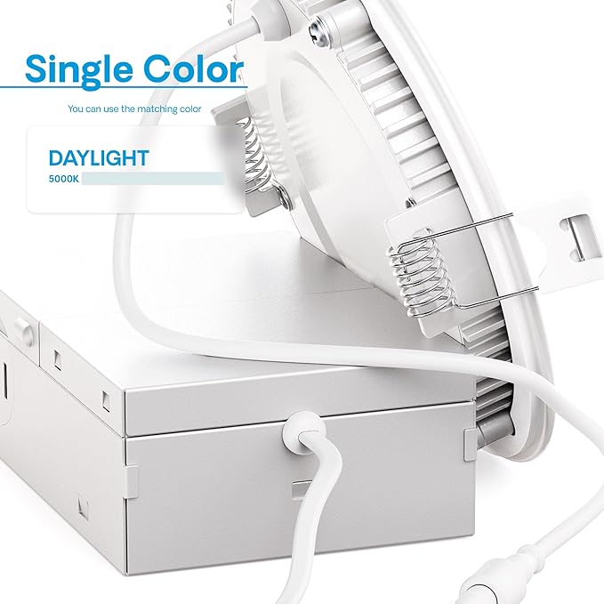 INFIBRITE 4 Inch 5000K Daylight 9W 750LM Thin LED Ceiling Light Kit, Dimmable, Wet Rated (24 Pack)