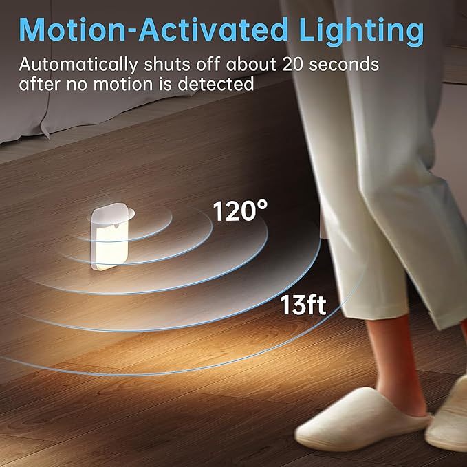 Night Light for Kids,LED Rechargeable,Cabinet Lights Closet Lights,Indoor Motion Sensor Night Lights,Magnetic Hallway Light for Baby Bedroom Kitchen Stairs 6 Pack (Warm Light)