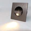 3W LED Wall Recessed Step Stair Lighting Bedside Reading Light Fixture Hidden On/Off Switch Adjustable Warm White Coffee Square