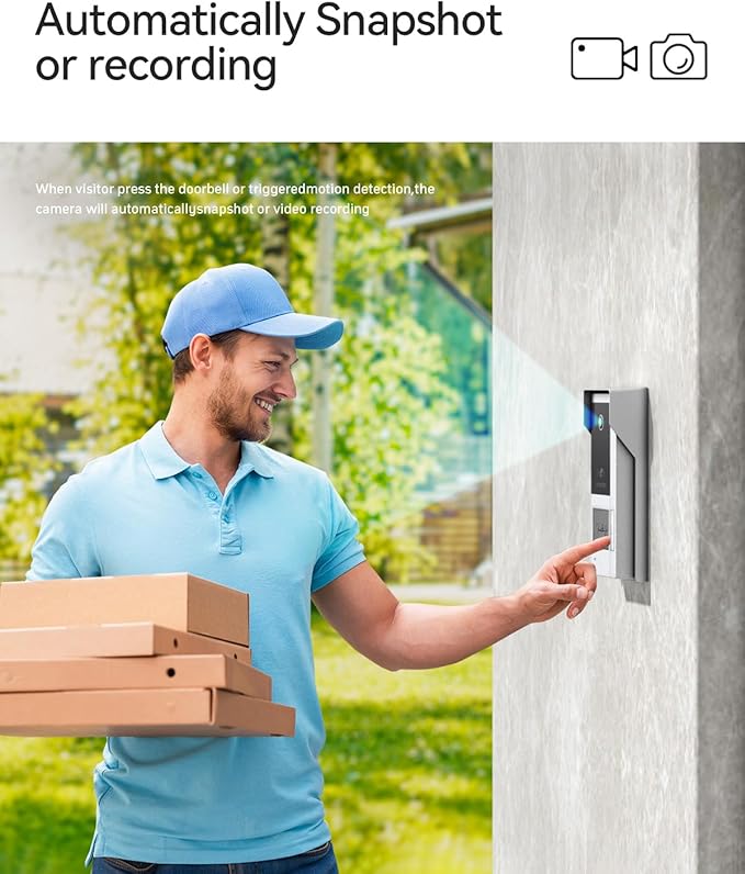 TMEZON WiFi Video Intercom System Doorbell with Camera and 7 Inch Monitor IP Wired Video Door Phone 1080P Wired Night Vision,No Monthly Fees, Support Remote Unlock Door Release,Snapshot, Tuya