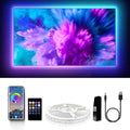 GUPUP Color Changing Bluetooth LED Lights for TV, Smart App Control with 15ft Strip - USB Powered Backlight for Bedroom, Gaming Room, PC, Mirror, Fits 55-75 Inch TVs,15ft