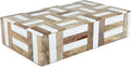 Handicrafts Home White Decorative Storage Box with Lid Wood Remote Control Box Coffee Table Storage Box Remote Holder for Living Room Decor – Resin Inlay Marquet Chase Collection - 8x5x2