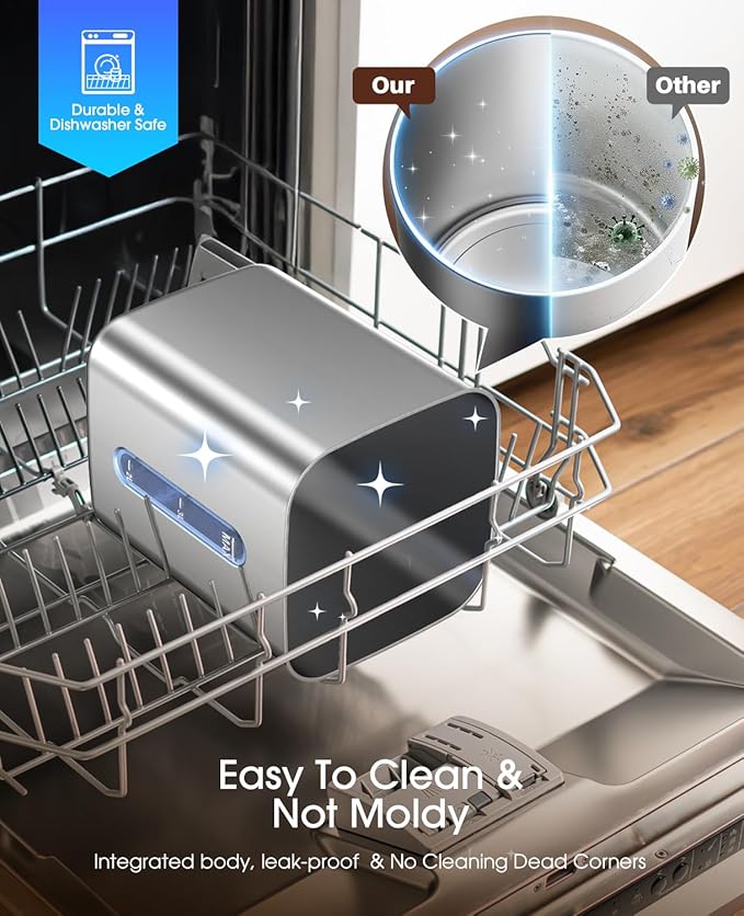 4.6L/1.2Gal Stainless Steel Humidifier for Bedroom, Top Fill Ultrasonic Cool Mist Humidifier Dishwasher Safe, Ultra-Low Noise, Sleep Mode, Humidifiers for Baby Nursery, Office & Indoor Plants