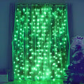 HEYFUNi 9.8 x 9.8ft Green Curtain Lights - 304 LED Hanging Fairy Lights for St. Patrick’s Day Decorations, 8 Modes Waterproof Window String Lights with Memory, Green Backdrop for Party Bedroom Wall
