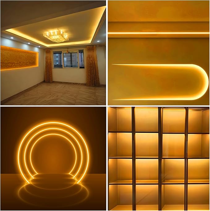 5V USB COB LED Strip Lights,9.84FT/3M,Orange,320LEDs/M,8mm Width,Not Waterproof IP20,1M USB Cable,Flexible LED Tape Light for DIY Home Indoor Decoration