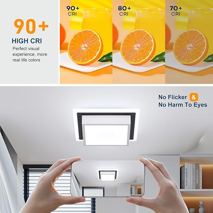 Modern LED Ceiling Light, Hallway Ceiling Light, 6000K Cold White Flush Mount Ceiling Lamp, Square Hallway Lighting Fixtures for Living Room Bedroom Bathroom Kitchen