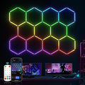 HYPERLITE Hexagon Garage Lights: 11 Grid RGB Hexagon LED Lights with Music Sync Mode, App & Remote Control, Multi-Color Honeycomb Light for Gaming Room, Gym, Garage