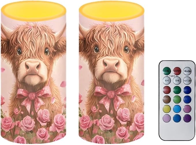Valentines Day Decor Flameless Candles Battery Candles with Remote Control Pink LED Pillar Candles Electric Fake Plastic Candles for Home Room Bedroom Holiday Decorations Set of 2