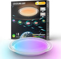 1-Pack, 21 inch Smart LED Music Ceiling Light with Bluetooth Speaker, Compatible with Alexa & Google Home, Color Changing RGB Dimmable Light for Living Room, Bedroom, Kitchen