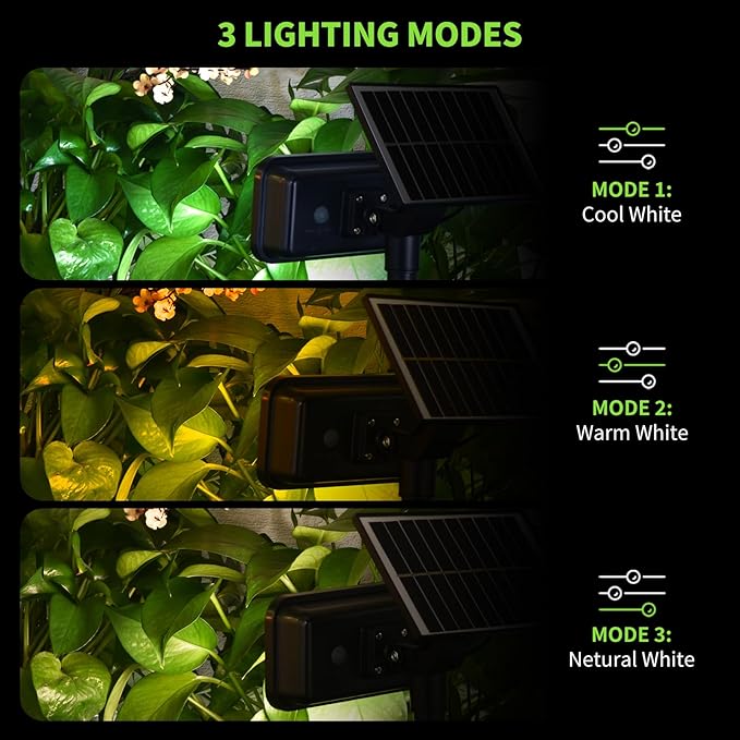 Solar Spot Lights Outdoor, 72 LEDs Landscape Lighting with 3 Lighting Modes and Auto On/Off, 360° Adjustable IP65 Waterproof Solar Powered Landscape Lights for Yard, Garden, Pathway, 4 Pack