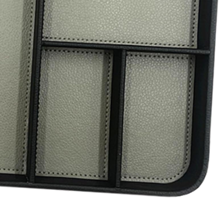 Valet Tray NightStand Tray 4 Compartment Modern,Wear Resistant,Bedside Organizer,PU Leather for Wallet Phone Jewellery Watch