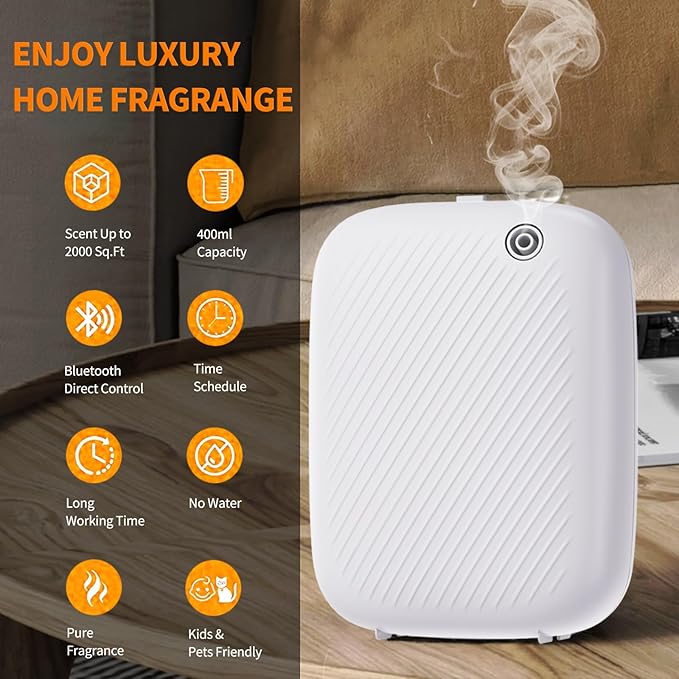 Smart Scent Air Machine Pro for Home, Waterless Essential Oil Diffuser, 400ML Cold Air Technology Scent Diffuser for Large Room and Commercial Use, Cover Up to 2000 Sq.Ft