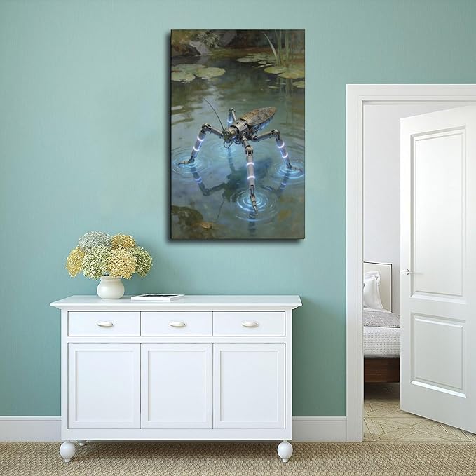 Framed Modern Sci Fi Wall Art for Living Room And Studio Futuristic Minimalist Decor 20x30inch(50x75cm)