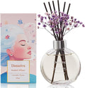 Flower Reed Diffuser Set 5.07oz Lavender Thyme Scent Diffuser with Sticks Home Fragrance Reed Diffuser for Bathroom Shelf Decor
