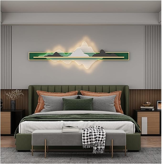 Chinese Style Wall Lamp, Modern Simple Zen Sunrise Atmosphere, Sofa Background Decoration, Painting Ligh, Chaner
