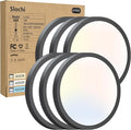 slochi 6 Pack Flush Mount Ceiling Light, 3000K-4000K-6500K Ceiling Light Fixture 7.5Inch, Ultra Thin Round White Flat led Lights for Bathroom Hallways Closet Laundry Bedroom Kitchen