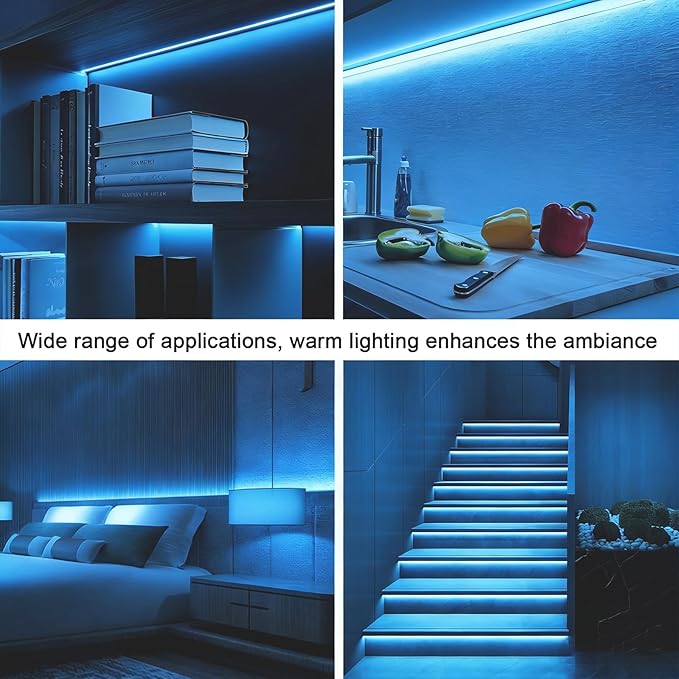 COB LED Strip Lights Ice Blue 3.28ft, 5V Dimmable LED Light Strip, Flexible USB Light Strip for Cabinet, TV Backlighting, Bedroom, Kitchen, Home DIY Lighting