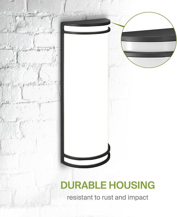 ASD 18 Inch LED Outdoor Sconce Lights - 20W 120-277V 3000K 4000K 5000K Black Exterior Lighting Fixtures, Dimmable Exterior Lights for House, Modern Patio Wall Light Fixture ETL